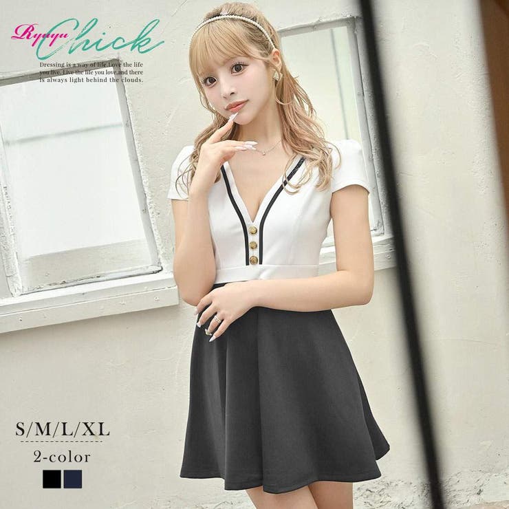 ブラック | ワンピース キャバドレス マリン風 | Ryuyu