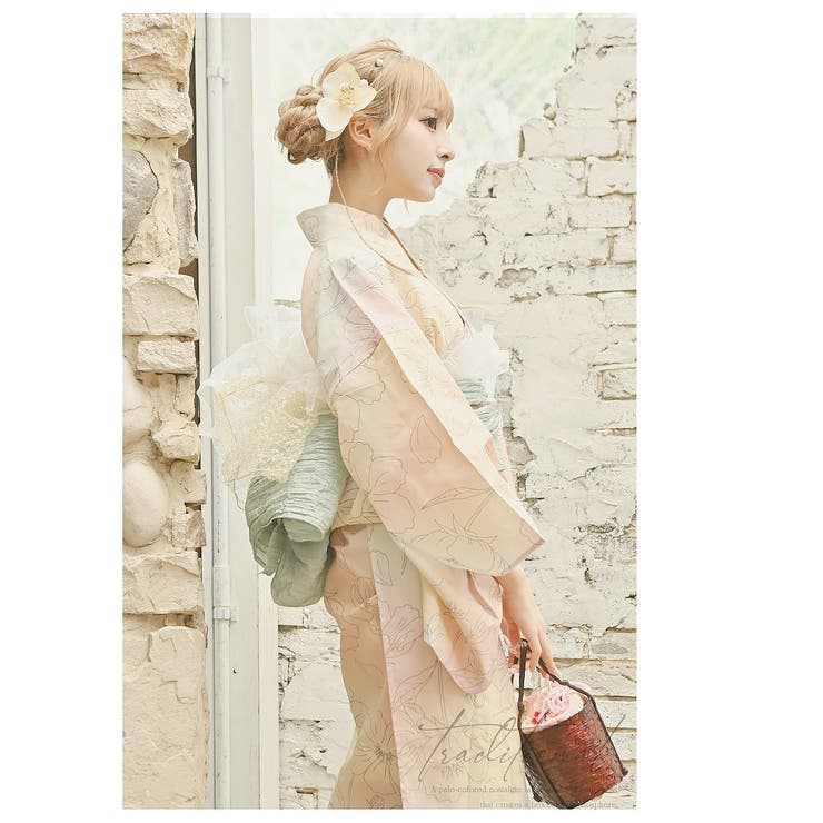 浴衣 ピンク ベージュ | Ryuyu | 詳細画像7 