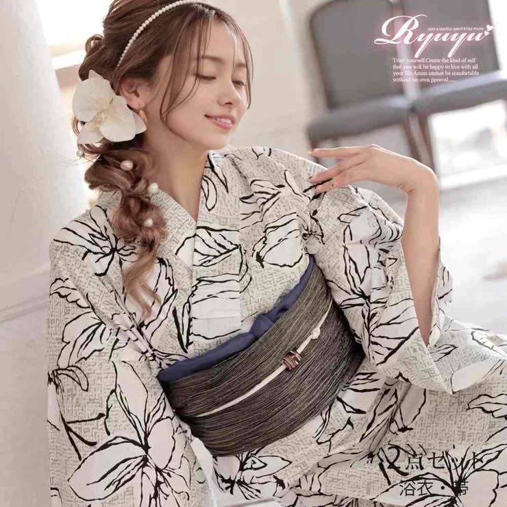 グレー | 浴衣 グレー 大柄 | Ryuyu