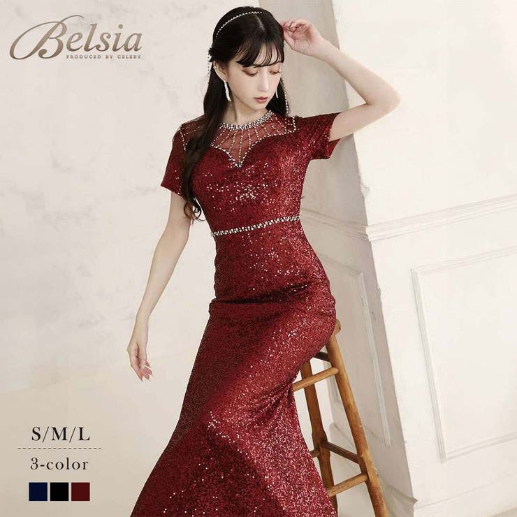 レッド | キャバドレス ロング 総スパンコール | Ryuyu