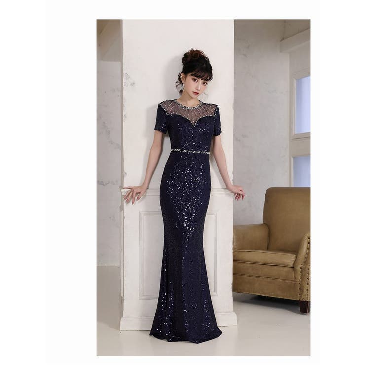 キャバドレス ロング 総スパンコール | Ryuyu | 詳細画像7 