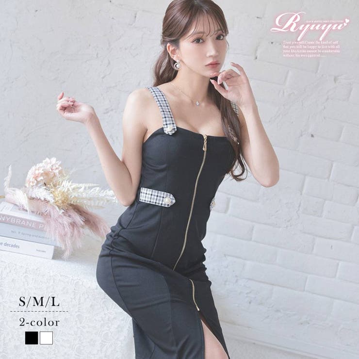 ブラック | キャバドレス ミニ チェック | Ryuyu