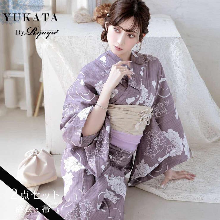 逆輸入 浴衣 紫 大人浴衣[品番：RV000012073]｜Ryuyu（リューユ）の 着物・浴衣