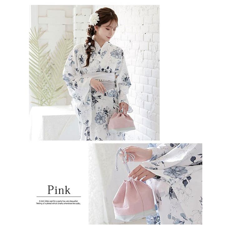 heather 浴衣　菊ホワイト　チュールバッグバッグ　セット heather 浴衣 菊ホワイト チュールバッグバッグ セット - メルカリ