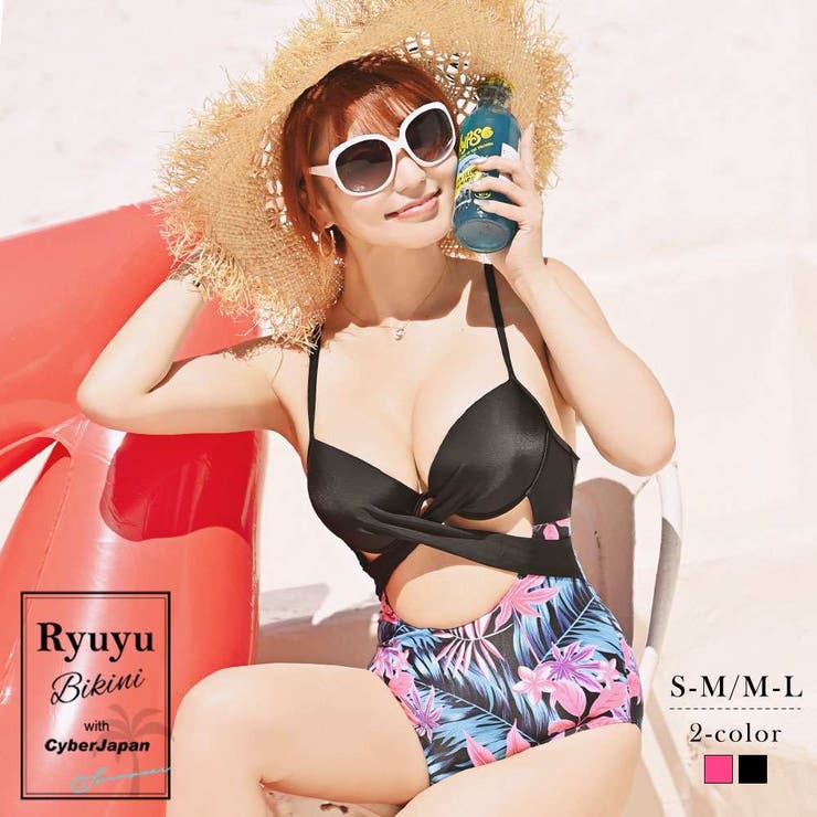 ブラック | 水着 モノキニ 水着ワンピース | Ryuyu
