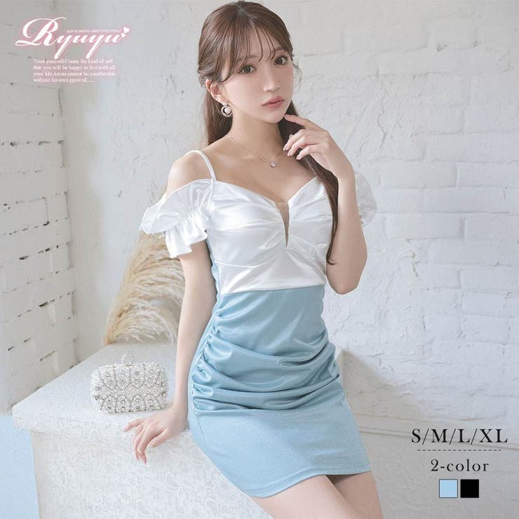 ブルー | キャバドレス ミニ ラメ | Ryuyu