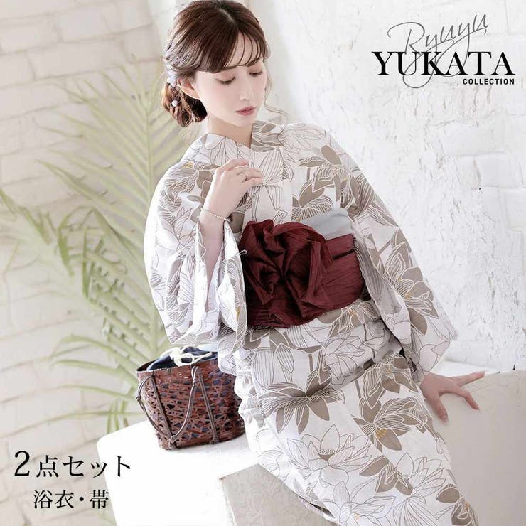 浴衣 白 フラワー | Ryuyu | 詳細画像1 