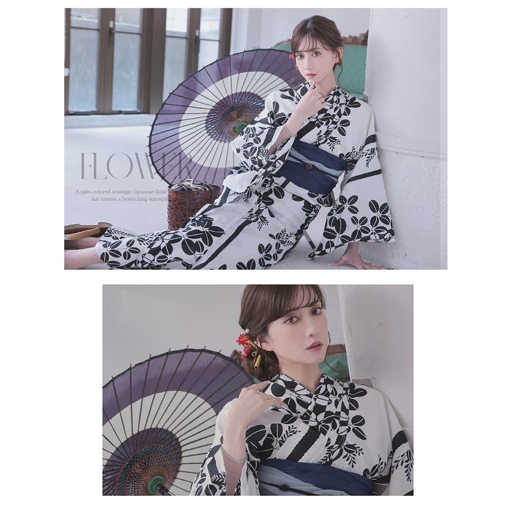 浴衣 白 黒 | Ryuyu | 詳細画像7 