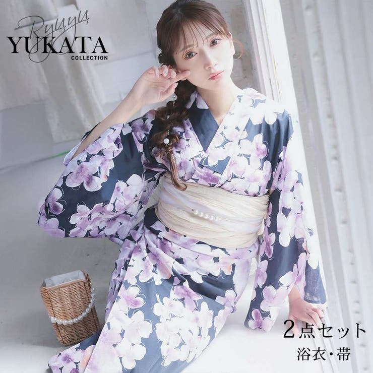 浴衣 ネイビー 紺[品番：RV000012098]｜Ryuyu（リューユ）の