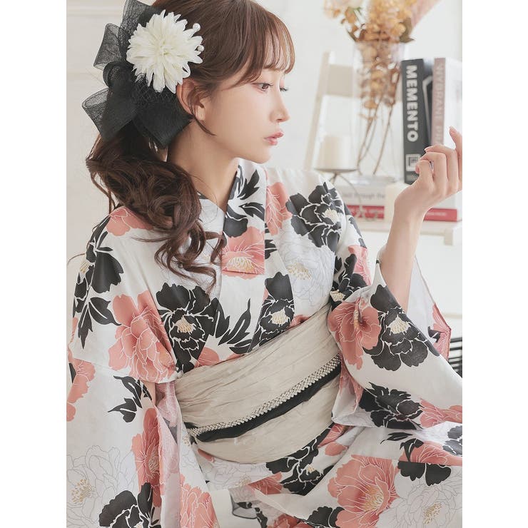 浴衣 白 牡丹柄 | Ryuyu | 詳細画像5 