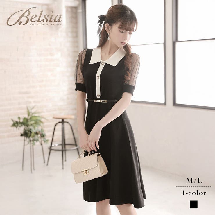 ブラック | ワンピース キャバドレス 膝丈 | Ryuyu