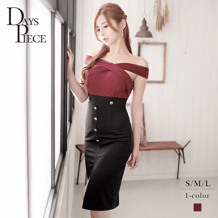 BODYLINE パールリボン付き クラシカルローズドレス ワンピース JSK