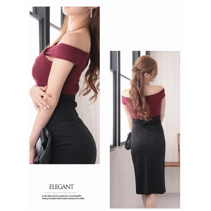 ワンピース キャバドレス 膝丈[品番：RV000007564]｜Ryuyu（リューユ