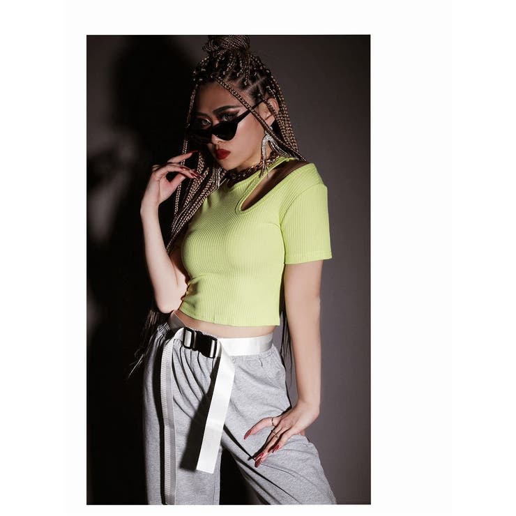 半袖Tシャツ カットソー リブニット素材 | bombshell | 詳細画像3 