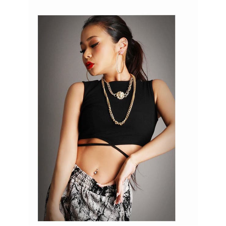 ブラック | 半袖カットソー タンクトップ トップス | bombshell