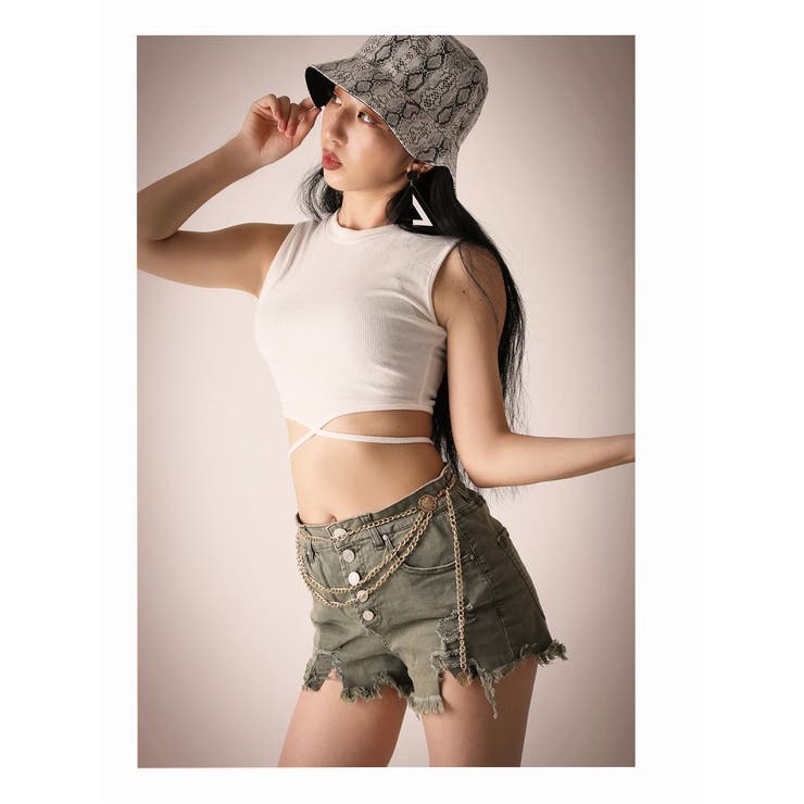 ホワイト | 半袖カットソー タンクトップ トップス | bombshell