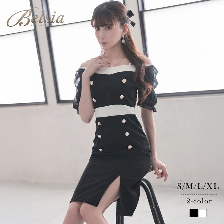 ブラック | キャバドレス ミニ 袖付き | Ryuyu