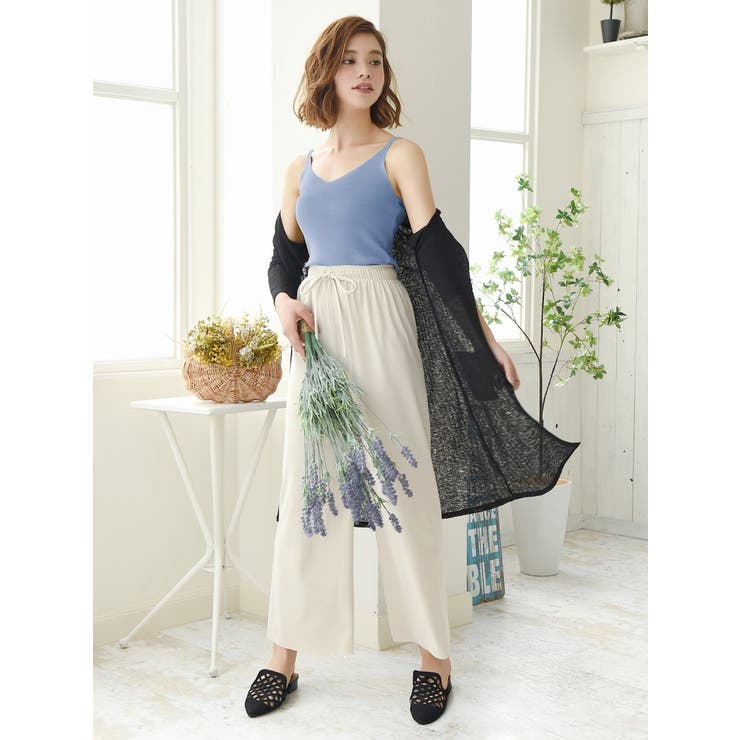 ブルー | キャミソール カラバリ豊富 リブニット | Ryuyu