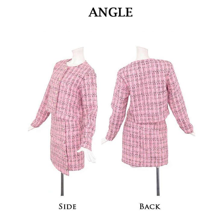 キャバスーツ ミックスツイード ノーカラースーツ | Ryuyu | 詳細画像13 