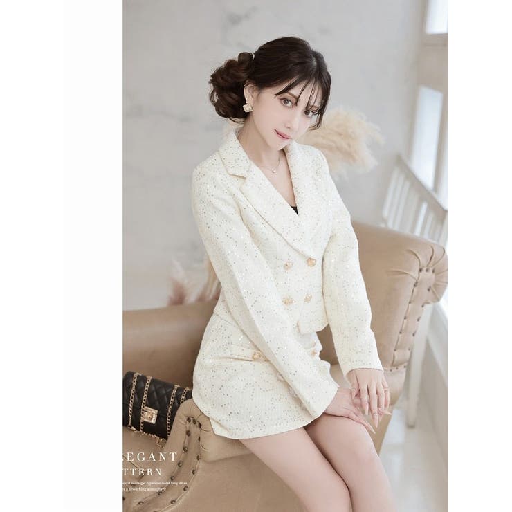 キャバスーツ スパンコール ツイード | Ryuyu | 詳細画像6 