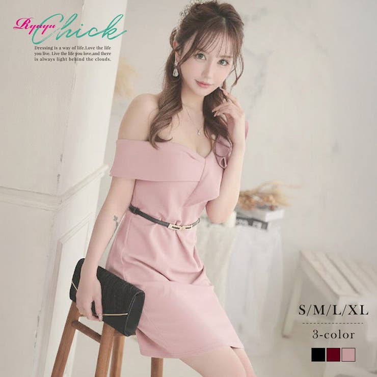 ピンク | キャバドレス ミニ アシンメトリー | Ryuyu