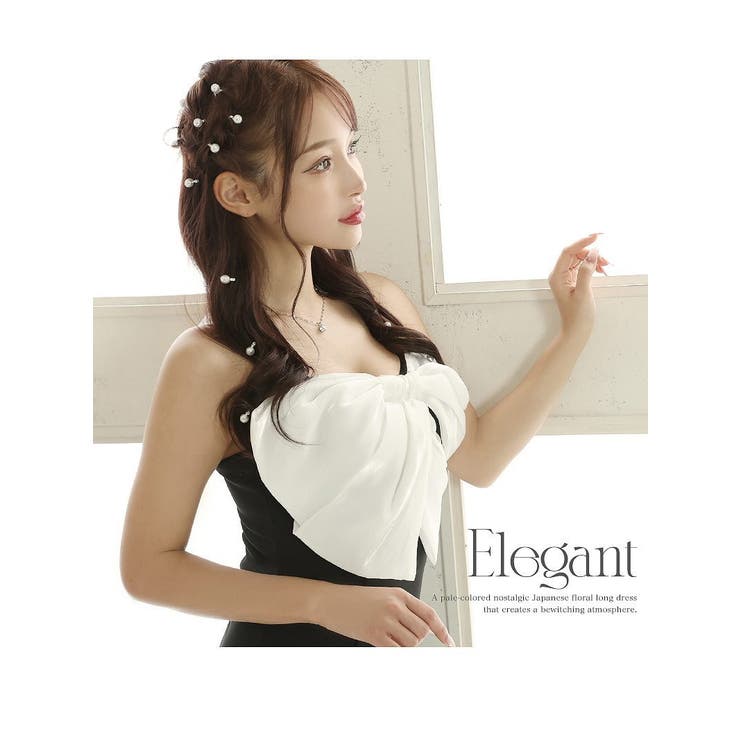 キャバドレス ロング 胸リボン | Ryuyu | 詳細画像4 