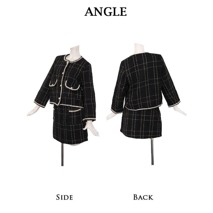 キャバスーツ バイカラー 厚手ツイード | Ryuyu | 詳細画像12 