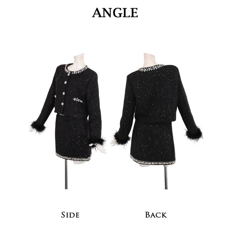 キャバスーツ ノーカラースーツ ラメスパンコール入りツイード | Ryuyu | 詳細画像12 