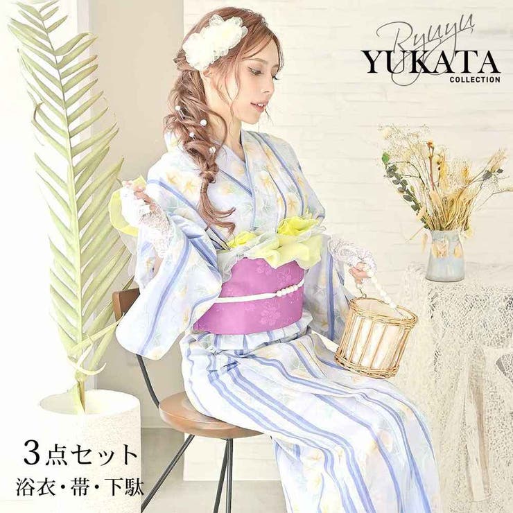 浴衣 浴衣3点セット アサガオ[品番：RV000012414]｜Ryuyu（リューユ