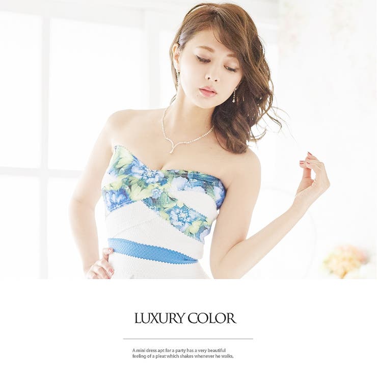 リゾートflower花柄バンテージドレス[品番：RV000004947]｜Ryuyu