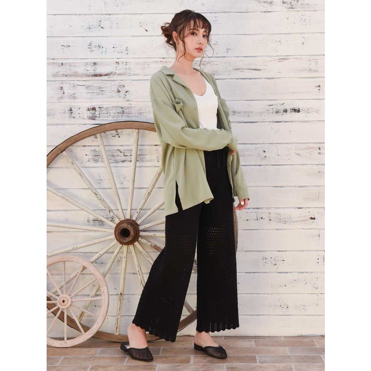 ブラック | ワイドパンツ ニットパンツ パンツ | Rvate