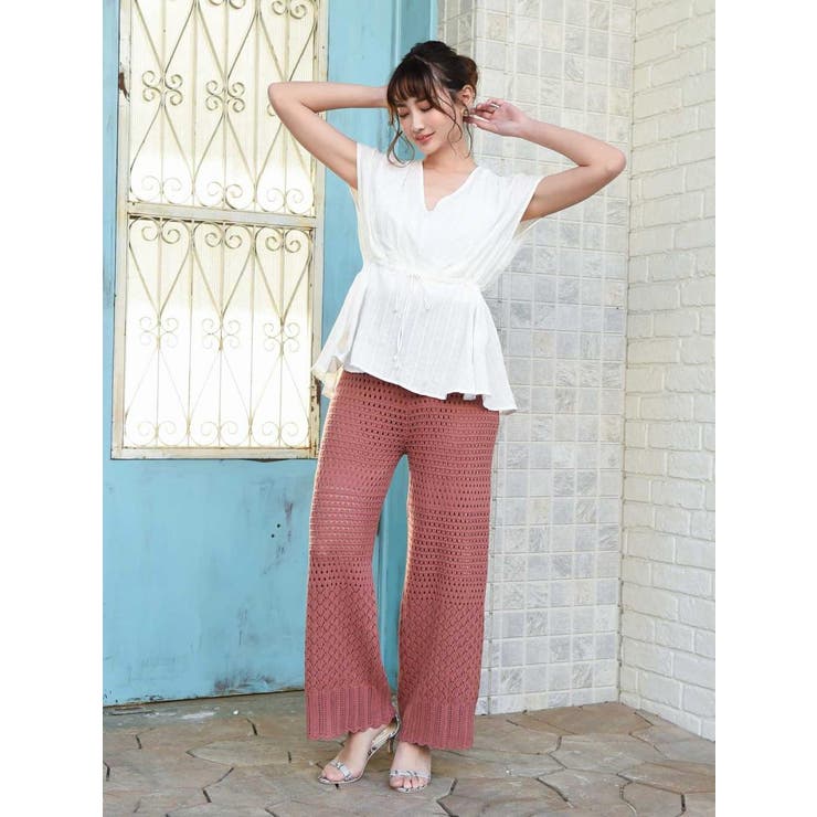 アプリコット | ワイドパンツ ニットパンツ パンツ | Rvate