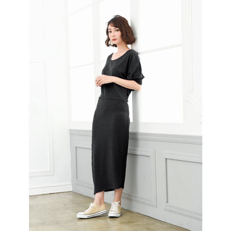 ブラック | ワンピース キャバドレス リブ | Rvate