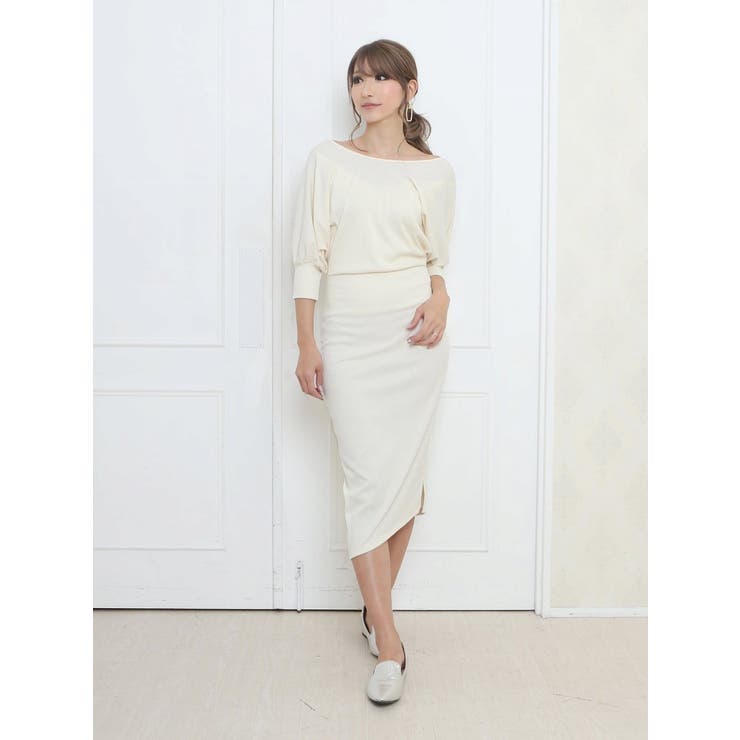 アイボリー | ワンピース キャバドレス リブ | Rvate