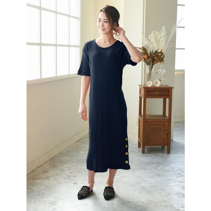 ネイビー | ワンピース キャバドレス ロングワンピ | Rvate