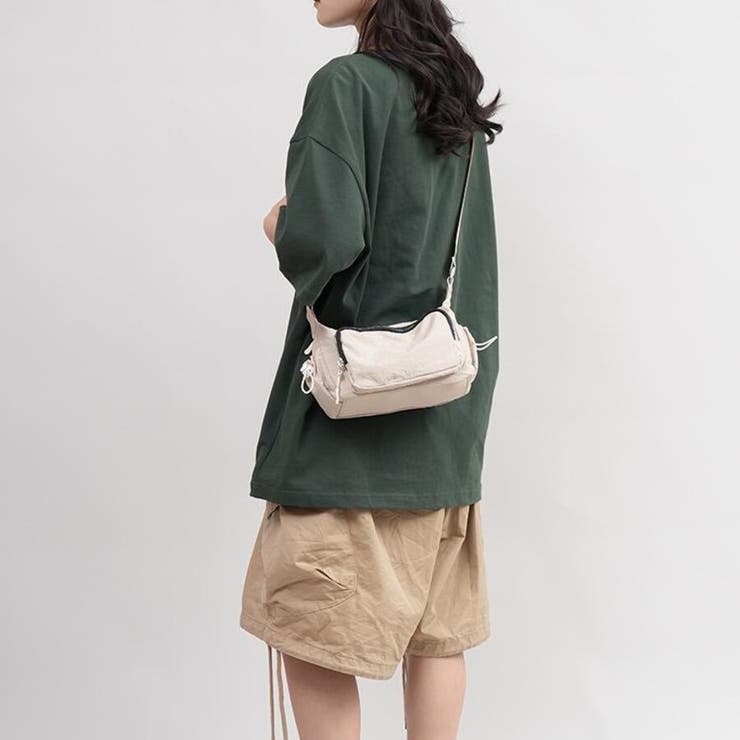 多収納 軽量ナイロンショルダーバッグ ファスナーポケット付き 男女兼用 | Beststore | 詳細画像7 