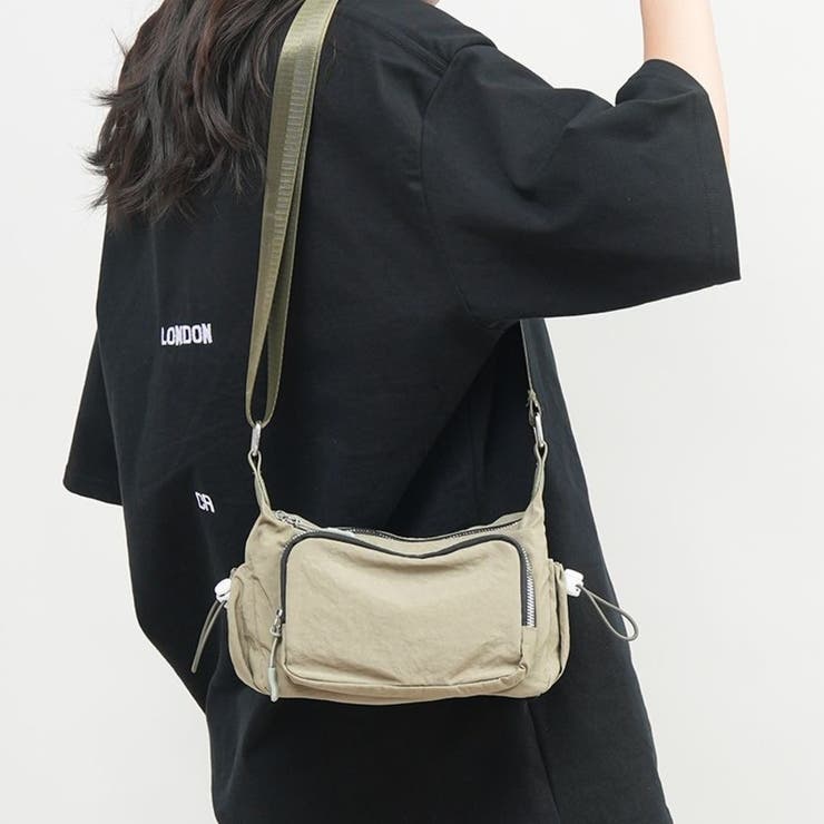 多収納 軽量ナイロンショルダーバッグ ファスナーポケット付き 男女兼用 | Beststore | 詳細画像12 
