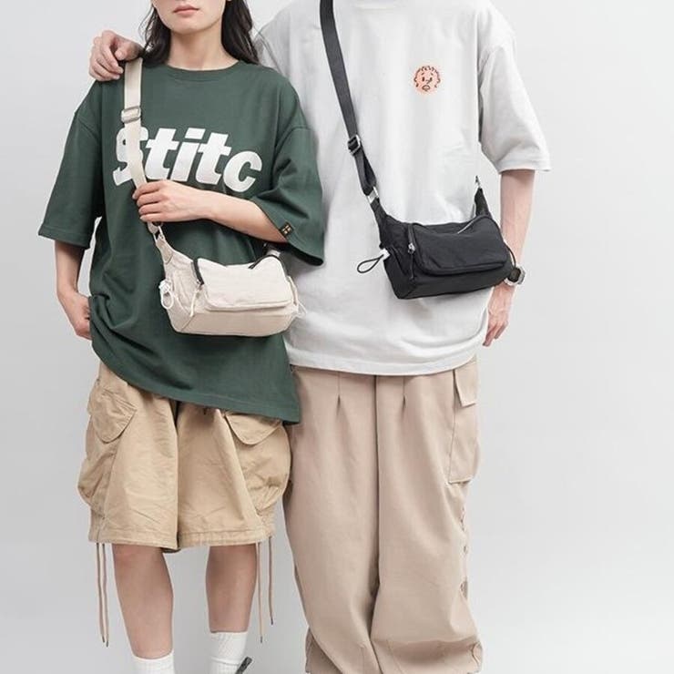 多収納 軽量ナイロンショルダーバッグ ファスナーポケット付き 男女兼用 | Beststore | 詳細画像14 