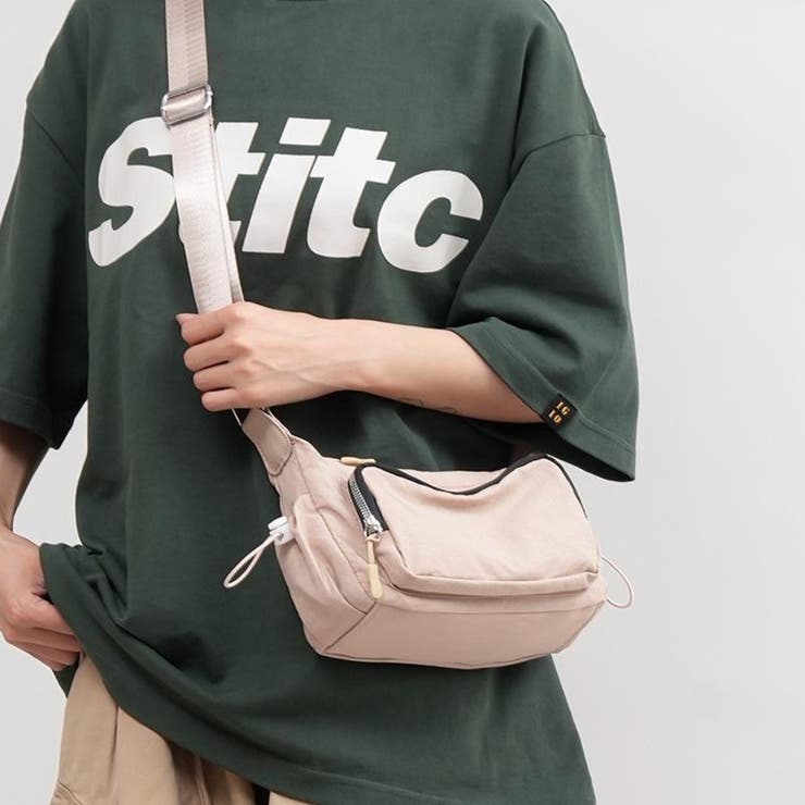 アプリコット | 多収納 軽量ナイロンショルダーバッグ ファスナーポケット付き 男女兼用 | Beststore