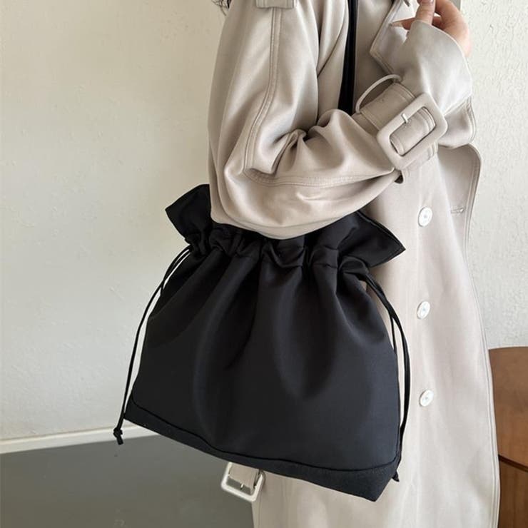 大人可愛い 2way 巾着トートバッグ A4収納可 軽量 マザーズバッグ | Beststore | 詳細画像6 