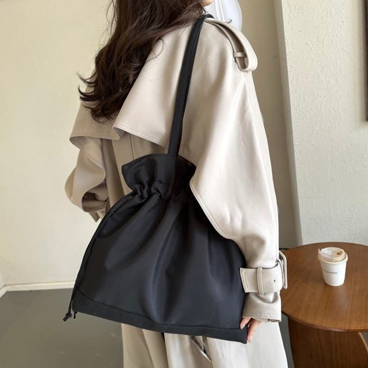 大人可愛い 2way 巾着トートバッグ A4収納可 軽量 マザーズバッグ | Beststore | 詳細画像7 