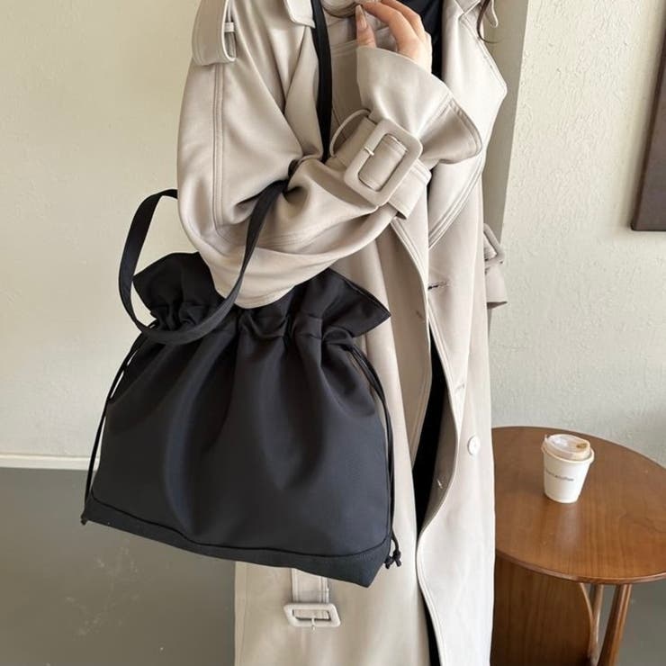 大人可愛い 2way 巾着トートバッグ A4収納可 軽量 マザーズバッグ | Beststore | 詳細画像8 