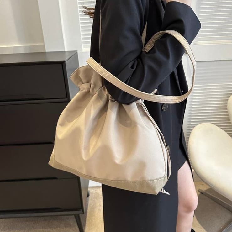 大人可愛い 2way 巾着トートバッグ A4収納可 軽量 マザーズバッグ | Beststore | 詳細画像4 