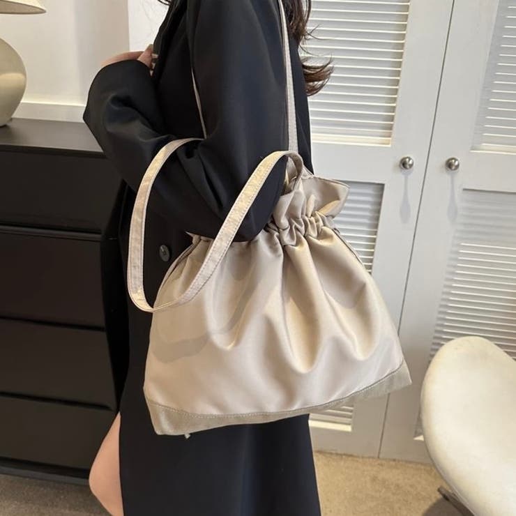 大人可愛い 2way 巾着トートバッグ A4収納可 軽量 マザーズバッグ | Beststore | 詳細画像5 
