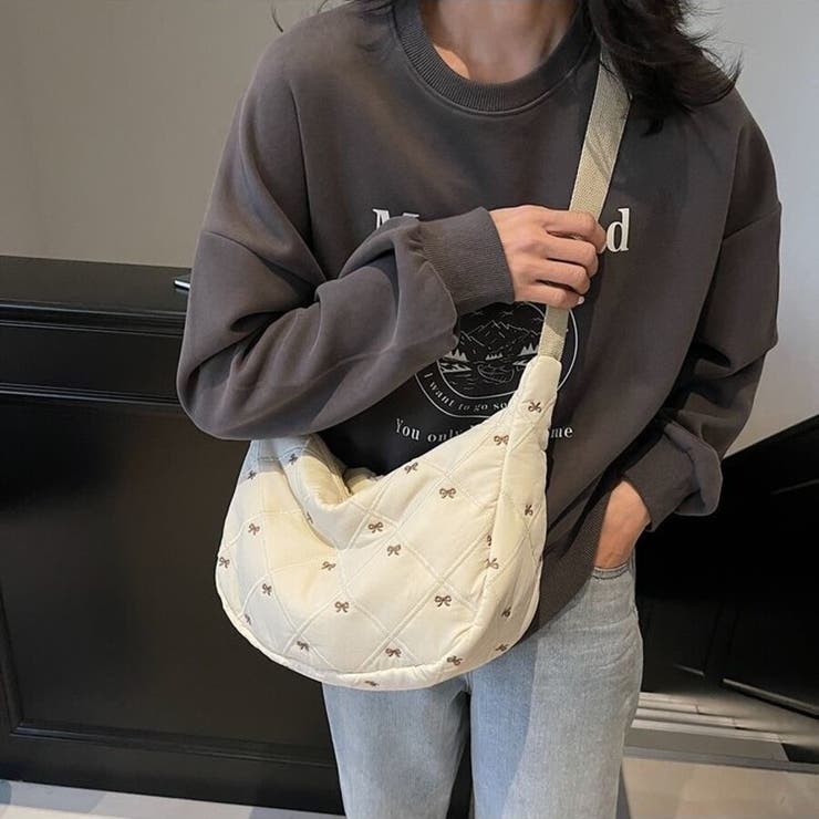リボン刺繍キルティングショルダーバッグ（全5色） | Beststore | 詳細画像5 