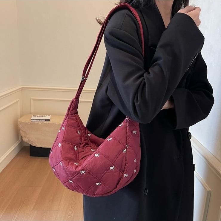 リボン刺繍キルティングショルダーバッグ（全5色） | Beststore | 詳細画像13 