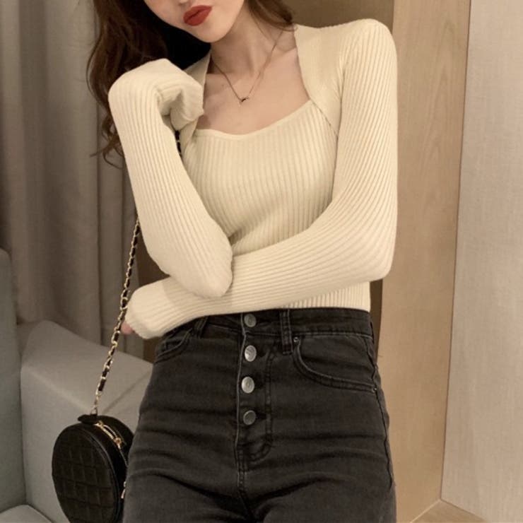 レイヤード風ニット 長袖 薄手 | Beststore | 詳細画像4 