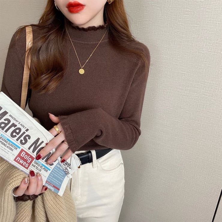 ハイネックニットトップス ハイネックセーター カットソー | Beststore | 詳細画像3 