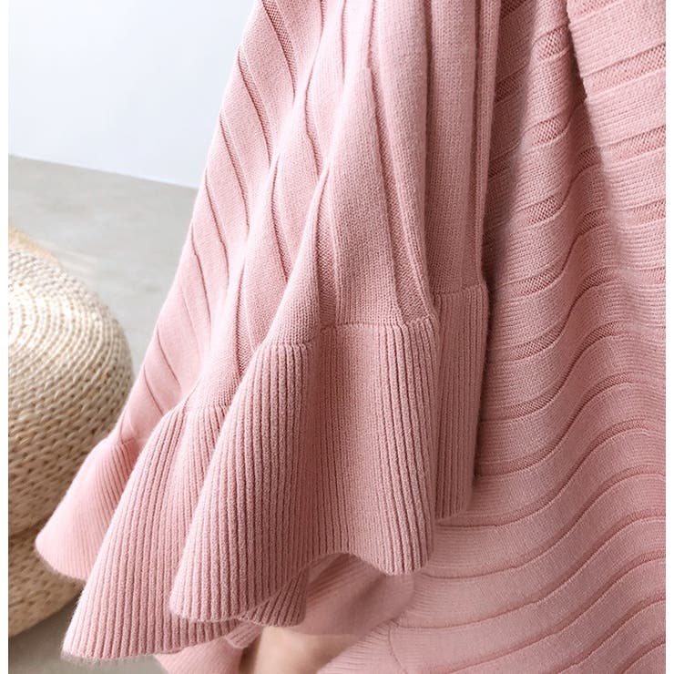 リブニットワンピース ロングワンピース ワンピース[品番