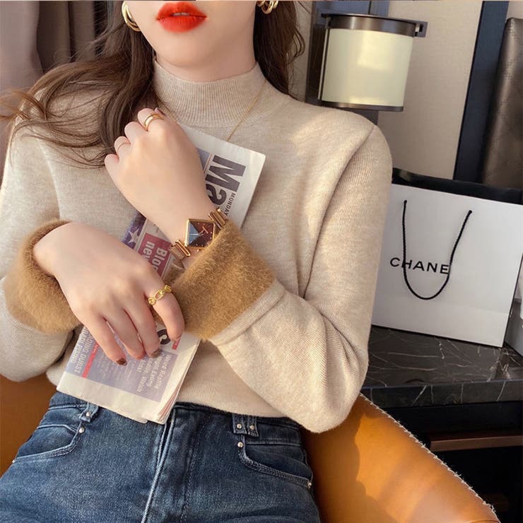 裏起毛ニット ハイネックニット メロウフリルハイネックニット | Beststore | 詳細画像1 